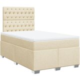 vidaXL Box spring postelja z vzmetnico krem 120x190 cm blago, (21304928) Cene