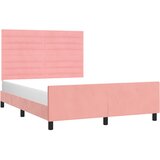  Okvir za krevet s uzglavljem ružičasti 140x200 cm baršunasti | shoptok.hr
