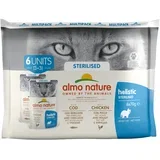 Almo Nature Sterilised - Miks: s piščancem & s polenvko 24 x 70 g