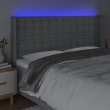 LED uzglavlje svjetlosivo 183 x 16 x 118/128 cm od tkanine | shoptok.hr