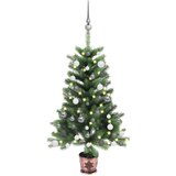  Umjetno osvijetljeno božićno drvce s kuglicama 90 cm zeleno | shoptok.hr