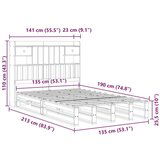  Krevet s regalom za knjige bez madraca 135 x 190 cm od borovine | shoptok.hr