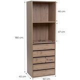 Casa Selección Otvoreni modularni garderobni ormar u dekoru hrasta u prirodnoj boji 60x180x45 cm Modular – | shoptok.hr