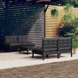 The Living Store Vrtna sedežna garnitura 5-delna z antracit blazinami borovina - Vrtna Sedežnaa Garnitura, (21477874) | Shoptok.si