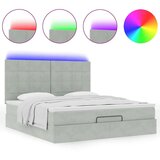 vidaXL Otomanski posteljni okvir z vzmetnicami siv 180x200cm žamet | Shoptok.si