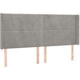  Vzglavje z ušesi svetlo sivo 203x16x118/128 cm žamet, (20737112) | Shoptok.si