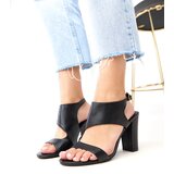  Black block heel sandals with ankle strap Sergida | Shoptok.si