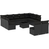  12-dijelni set vrtnih sofa od poliratana s jastucima crni | shoptok.hr