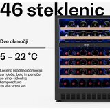 Klarstein Illuminosa vgradni hladilnik za vino | Dve coni | UV zaščita | 129 litrov | 46 steklenic | 60 cm | Shoptok.si