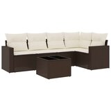 vidaXL 6-dijelni set vrtnih sofa od poliratana s jastucima smeđi | shoptok.hr