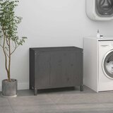 vidaXL Zaboj za perilo siv 88,5x44x76 cm trdna borovina | Shoptok.si