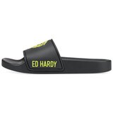 Ed Hardy Natikači - Sexy beast sliders black-fluo yellow Črna Cene