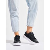 Sergio Leone Women's Leather Black Lace-Up Sneakers | shoptok.hr