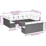 vidaXL 14-dijelni set vrtnih sofa od poliratana s jastucima sivi | shoptok.hr
