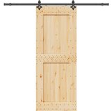 vidaXL Drsna vrata s kompletom vodil 90x210 cm trdna borovina | Shoptok.si