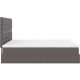 vidaXL Otomanski okvir kreveta s madracem sivi 180x200cm umjetna koža | shoptok.hr