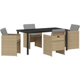  Set za objedovanje od 5 komada s jastučićima u bež boji od poliratana | shoptok.hr