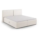 Kremno bela boxspring postelja s prostorom za shranjevanje 160x200 cm Arendal –