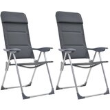 The Living Store Stol za kampiranje 2 kosa sive barve aluminij 58x69x111 cm - Stol Za Kampiranje, (22101446) | Shoptok.si