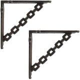  Nosači za zidne police 2 kom. Antikno smeđa 14.5 x 14.5 x 3 cm | shoptok.hr