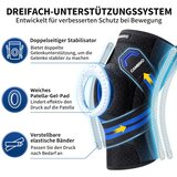 CAMBIVO nastavljiva ortopedska opora za koleno z gel blazinico in stranskimi stabilizatorji - S | Shoptok.si