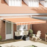 vidaXL ročna retraktibilna terasa v rumeno in oranžno 400x300 cm | Shoptok.si