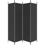 Sobna pregrada s 4 panela crna 200 x 200 cm od tkanine | shoptok.hr