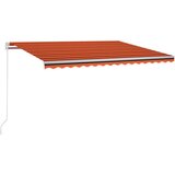  Ročno zložljiva tenda z LED lučmi 450x300 cm oranžna in rjava - - večbarvno - 32.04 - 450 x 300 cm - 2025- | Shoptok.si