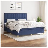 vidaXL Box spring postelja z vzmetnico modra 180x200 cm blag Cene