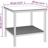  Bočni stolić crni 45 x 45 x 45 cm poliratan i kaljeno staklo | Eponuda.ba