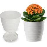 KADAX cvetlični lonec 15 cm okrogel plastični cvetlični lonec bel, (5000346120) | Shoptok.si