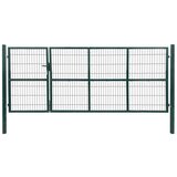  Vrtna vrata za ogradu sa stupovima 350 x 140 cm čelična zelena | shoptok.hr