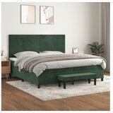 vidaXL Box spring postelja z vzmetnico temno zelena 200x200 | Shoptok.si