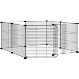  Kavez za kućne ljubimce s 8 panela i vratima crni 35x35 cm čelik | shoptok.hr