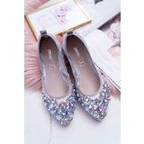 Boto Leather Ballerinas with Stones Silver Crystal | Eponuda.ba