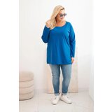 Kesi Plus Size women's blouse with a boat neckline blue | Shoptok.si