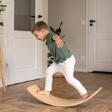 MeowBaby Ploča za ravnotežu od bež/prirodnog borovog drva 80x30x18 cm Montessori - Slike