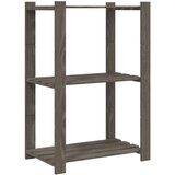  Za pohranu 3 razina sivi 60x38x90 cm masivna borovina | shoptok.hr