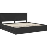  Konstrukcija postelje Črna 200 x 200 cm Inženirsko leseno, (5000121516) | Shoptok.si
