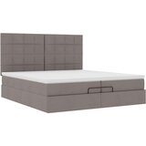  Otomanski okvir kreveta s madracima smeđesivi 200x200cm tkanine | shoptok.hr