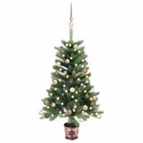 vidaXL umetna novoletna jelka z led lučkami in bučkami 65 cm zelena, (20669477) | Shoptok.si