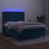  box spring s madracem LED tamnoplavi 140x190 cm baršun | shoptok.hr