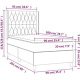  Box spring s madracem LED svjetlosivi 90x200 cm baršun | shoptok.hr