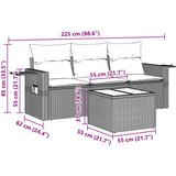  4-dijelni set vrtnih sofa s jastucima svijetlosivi poliratan | shoptok.hr
