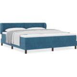 Box Spring Krevet s Madracem Tamno Plave Boje 180x200 cm Baršun | shoptok.hr