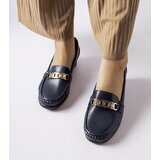 Gemre Navy blue wedge moccasins with buckle Lerino | Shoptok.si