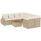 Maison Chic Seti vrtnega pohištva - Vrtna garnitura 9-delna z blazinami bež poli ratan, (21795750) | Shoptok.si