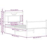  Posteljni okvir brez vzmetnice hrast 75x190 cm inženirski les, (21828981) | Shoptok.si