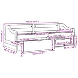  Dnevni krevet s 3 ladice bez madraca "IRUN" crni 90x200 cm | shoptok.hr