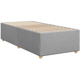 Krevet s box springom madracem i LED-om Svjetlosiva Tkanina - Svjetlosiva jedna veličina Dizajn s rombovima | shoptok.hr